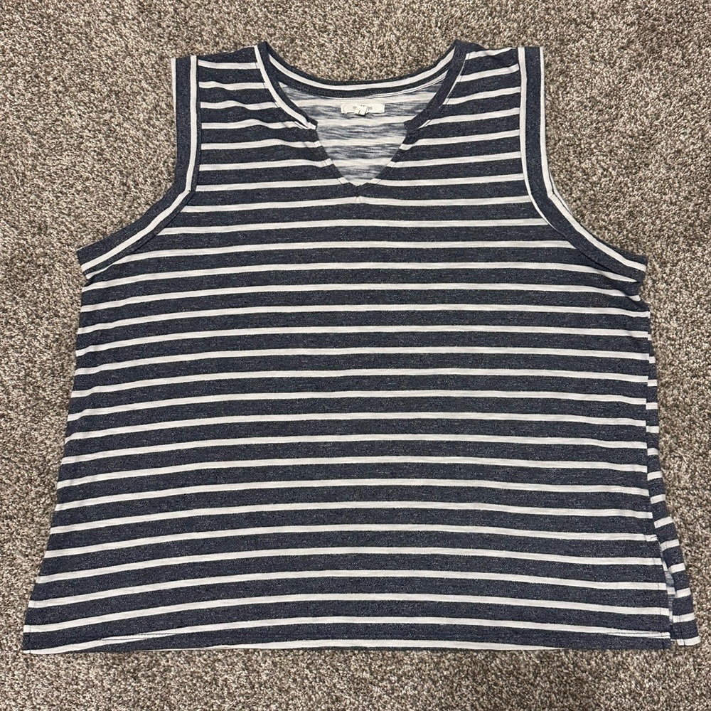Maurices Navy & White Striped Knit Tank Top